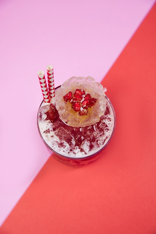 Zuma Red, an Absolut Pomegrantae, cinnamon and yuzu cocktail